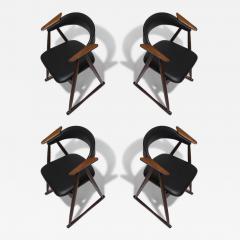 Four Unique Scandinavian Teak Dining Chairs - 3407608