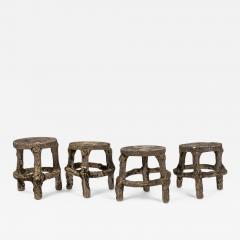 Four Vintage Faux Bois Stools - 1502995