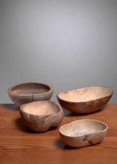 Four Wooden Folk Art Bowls from Sweden 19th Century - 945403