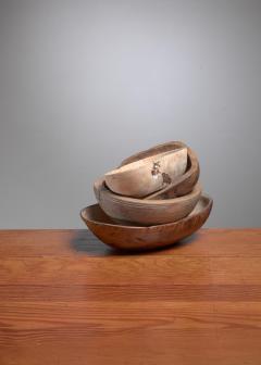 Four Wooden Folk Art Bowls from Sweden 19th Century - 945405