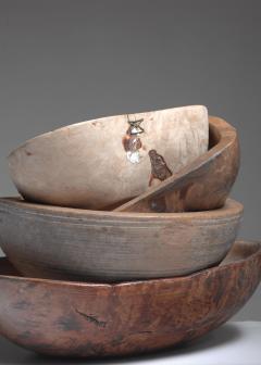 Four Wooden Folk Art Bowls from Sweden 19th Century - 945407
