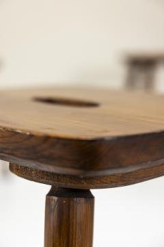 Four Wooden Stools in Stained Pine Italy 1960s - 3939232