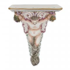 Four decorative porcelain wall brackets of satyr form - 1451605