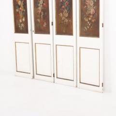 Four floral paint decorated wood panels c 1930  - 3717580