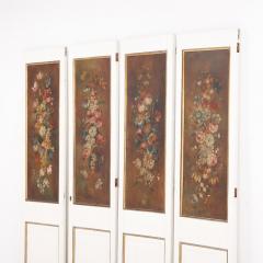 Four floral paint decorated wood panels c 1930  - 3717582