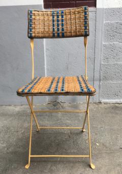 Four garden chairs in woven rattan and lacquered iron France circa 1950 - 1881822