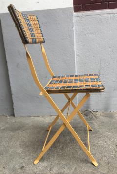 Four garden chairs in woven rattan and lacquered iron France circa 1950 - 1881823