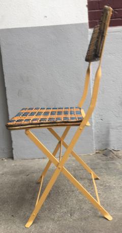 Four garden chairs in woven rattan and lacquered iron France circa 1950 - 1881824