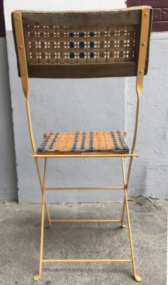 Four garden chairs in woven rattan and lacquered iron France circa 1950 - 1881825