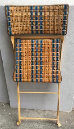 Four garden chairs in woven rattan and lacquered iron France circa 1950 - 1881827