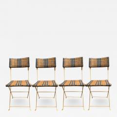 Four garden chairs in woven rattan and lacquered iron France circa 1950 - 1892059