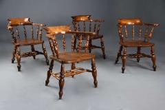 Four mid 19th century smokers bow Windsor or Captain s chairs - 4757058