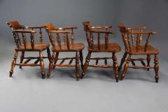 Four mid 19th century smokers bow Windsor or Captain s chairs - 4757059