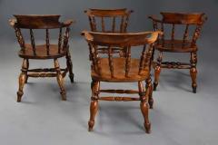 Four mid 19th century smokers bow Windsor or Captain s chairs - 4757061
