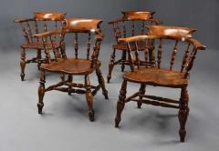 Four mid 19th century smokers bow Windsor or Captain s chairs - 4757066