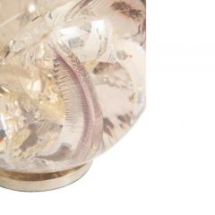 Fractured Resin Sphere Sculpture Cast Acrylic Nickel Base - 2776417