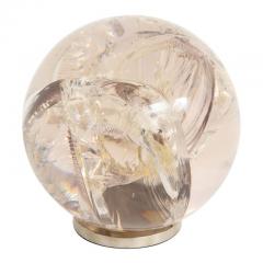 Fractured Resin Sphere Sculpture Cast Acrylic Nickel Base - 2776418