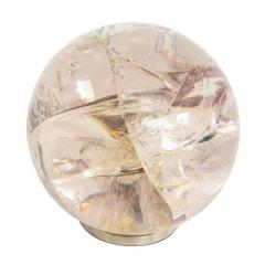 Fractured Resin Sphere Sculpture Cast Acrylic Nickel Base - 2776420