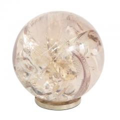Fractured Resin Sphere Sculpture Cast Acrylic Nickel Base - 2776424