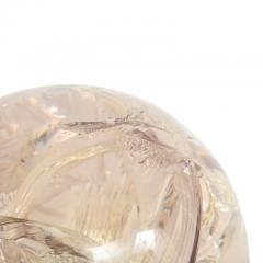 Fractured Resin Sphere Sculpture Cast Acrylic Nickel Base - 2776425