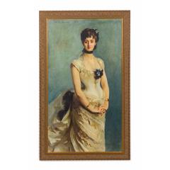 Framed American Victorian Style Canvas Print of an Oil Portrait Depicting a Lady - 4654095