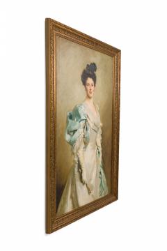 Framed American Victorian Style Canvas Print of an Oil Portrait Depicting a Lady - 4654100