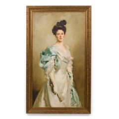 Framed American Victorian Style Canvas Print of an Oil Portrait Depicting a Lady - 4654104