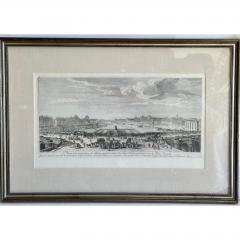 Framed Antique 18th C Hand Colored Print of Paris From the Pont Neuf by J Rigaut - 3289139