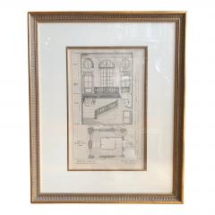 Framed Antique 18th C Neoclassical French Architectural Engraving - 1807860