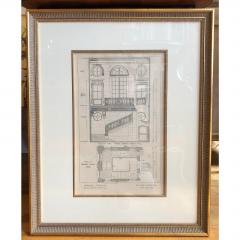 Framed Antique 18th C Neoclassical French Architectural Engraving - 1807862