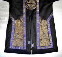 Framed Antique Chinese Imperal Silk Robe - 783354