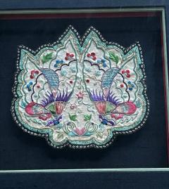 Framed Antique Embroidered Purse Qing Dynasty Provenance - 1766609