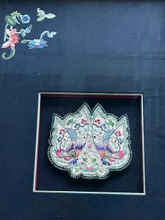 Framed Antique Embroidered Purse Qing Dynasty Provenance - 1766615