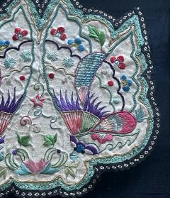 Framed Antique Embroidered Purse Qing Dynasty Provenance - 1766616