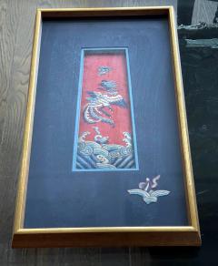 Framed Antique Embroidery Chinese Textile Qing Dynasty Provenance - 1766559