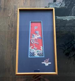 Framed Antique Embroidery Chinese Textile Qing Dynasty Provenance - 1766563