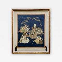 Framed Antique Japanese Embroidery Fukusa Panel - 2072351