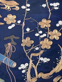 Framed Antique Japanese Embroidery Fukusa Panel - 3261864