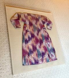Framed Antique Silk Ikat Chapan Robe Central Asia with Provenance - 4310533