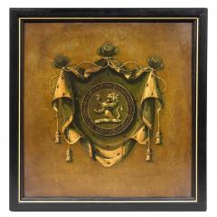 Framed British Painted Coat Of Arms - 4140081