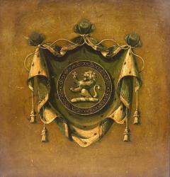 Framed British Painted Coat Of Arms - 4140522