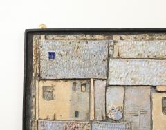 Framed Ceramic Wall Art of a Village France 1960s - 4376504