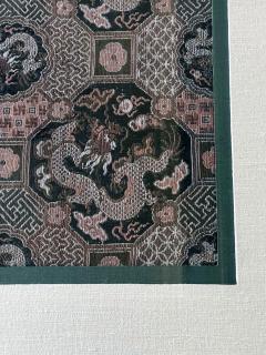 Framed Chinese Antique Brocade Dragon Panel - 1766072