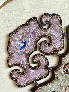 Framed Chinese Antique Embroidery Silk Collar Qing Dynasty - 4315213