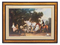 Framed English Victorian Painting of a Horse Ride Through the Countryside - 4516461