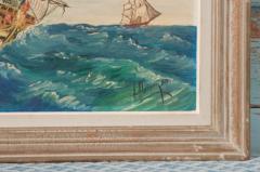 Framed French Nautical Oil Painting - 1409763