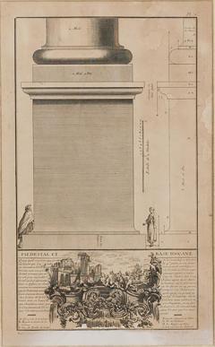 Framed Italian Neo Classic Engravings of A Pedestal on Tuscan Base - 4717136