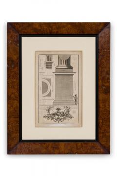 Framed Italian Neo Classic Engravings of an Ionic Base Pedestal Diagram - 4672187