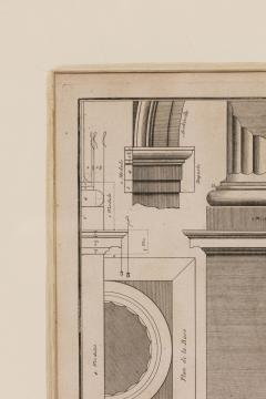 Framed Italian Neo Classic Engravings of an Ionic Base Pedestal Diagram - 4672190