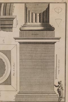 Framed Italian Neo Classic Engravings of an Ionic Base Pedestal Diagram - 4672192